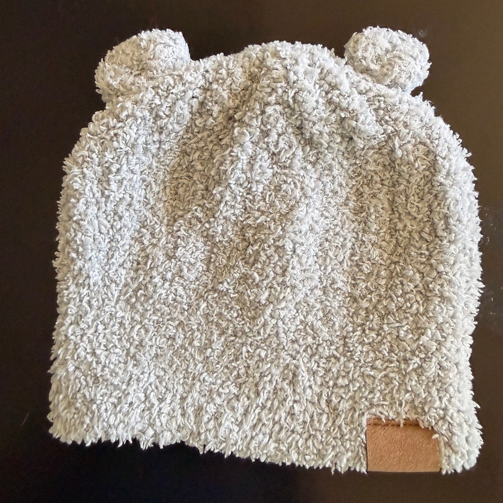 Bearpaw Baby Infant Gray Cozy Sherpa Plush Bear Ear Beanie Hat 0-6 Months